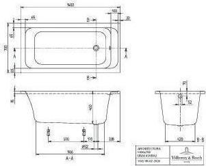 Actual product image Villeroy & Boch Rectangular bathtub Omnia Architectura 70 x 140 cm alpine white smooth (180 l, 140 cm, 70 cm)