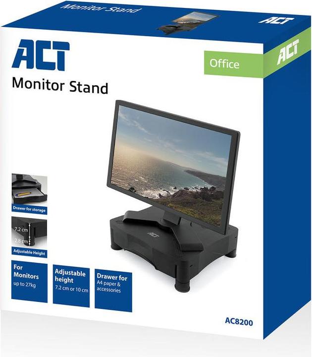 Image du produit Support pour écran avec un tiroir, hauteur réglable
