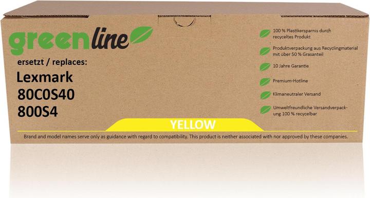 Actual product image Inkadoo Toner greenline replaces Lexmark 80C0S40 / 800S4 toner, yellow Yellow (Y)