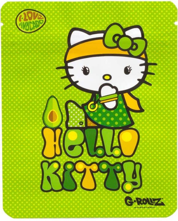 Actual product image G-Rollz Hello Kitty Avocado Smellproof Bags Hello Kitty 100 x 125mm 8pcs