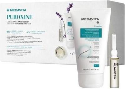 Actual product image Medavita Solution Dandruff Ampoules 12 x 6ml with Puroxine Shampoo 150ml (6 ml)
