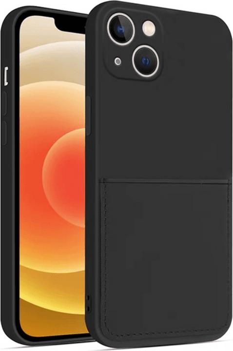 Produktbild mobileup Silicone Case with Card Slot for iPhone 13 mini - Black (Apple iPhone 13 mini)