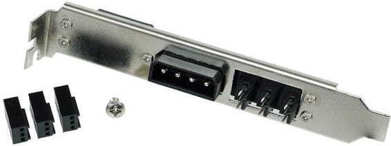 Actual product image Phobya Slot bracket 4Pin Molex 3x 3Pin fan connector