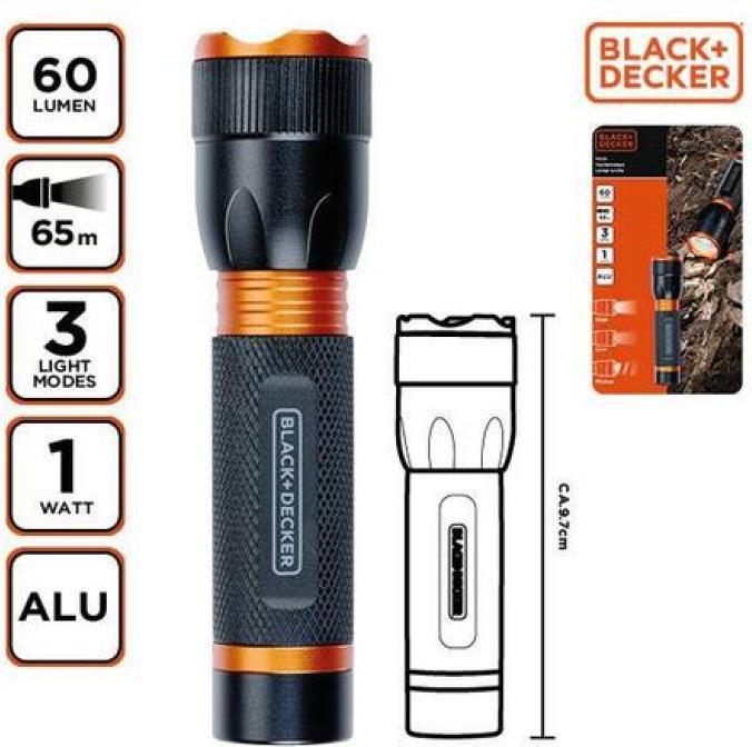 Black & Decker Torcia LED 1W 60 lumen (60 lm)