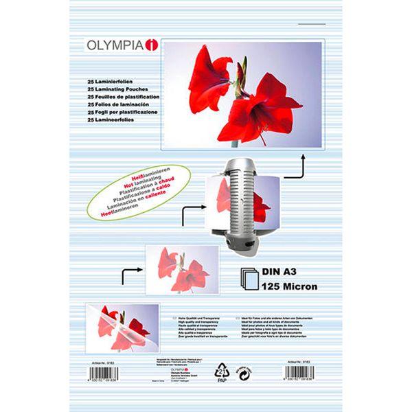 Image du produit Olympia 1x25 feuilles de plastification DIN A3 125 micron (A3, 25 pièce(s), 125 µm)