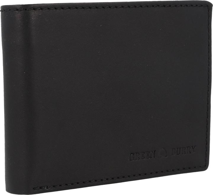 Produktbild Greenburry Pure Black Geldbörse RFID Schutz Leder 13 cm