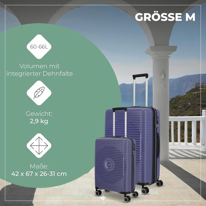 Image du produit Travelite Orbita Ensemble de valises à 4 roulettes 3 pièces avec soufflet extensible (210 l, XL (à partir de 115l))