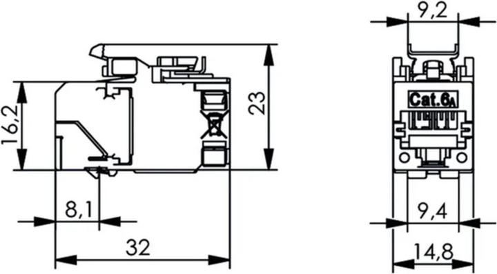 Produktbild Telegärtner TEGA J00029A6000 AMJ-SL Modul Cat.6A T568A