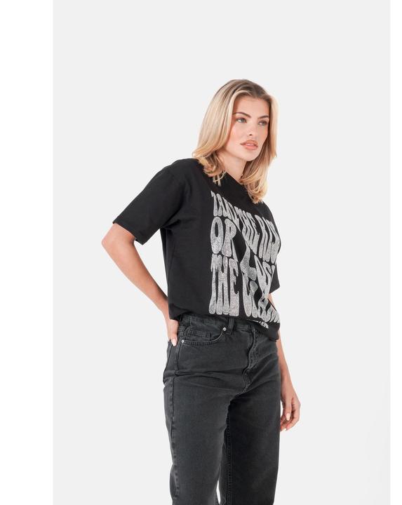 Image du produit Sixth June T-shirt texte strass femme (M)