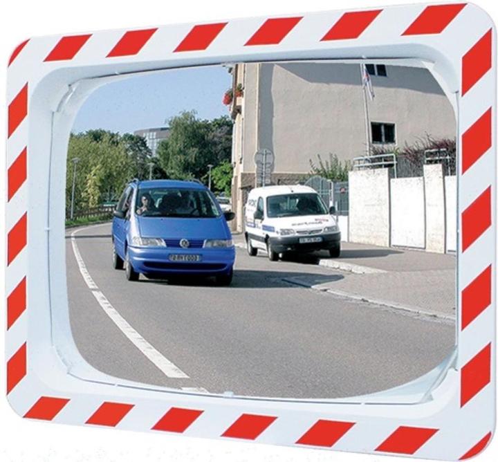 SPL Verkeersspiegel H400xB600mm kunststof, rood/wit f.2 aanwijzingen 9m (60 x 40 cm)