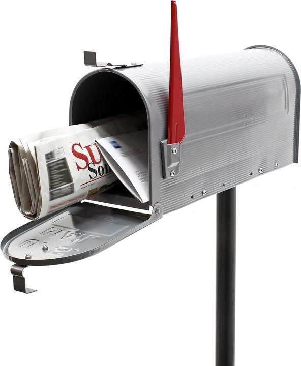 Produktbild Wiltec Set US Mailbox grau 180x220x480mm amerikanischer Briefkasten Ständer