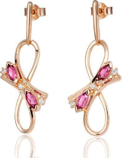 Breuning OHRSCHMUCK - E.ROSA TURMALIN/Brill. 0,138 Ct. H/si (585, - Gold)