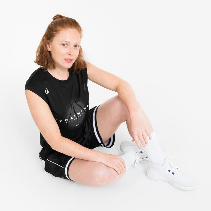 Actual product image Kipsta Damen/Herren Basketball Trikot ärmellos - Fast 500 schwarz (XS)
