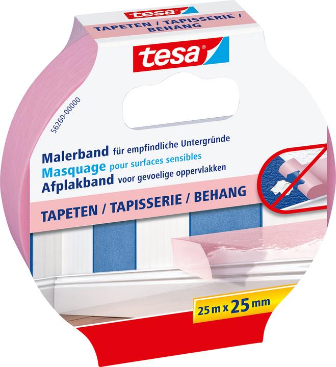 tesa Crêpe de peintre SENSITIVE, ruban de peintre pour surfaces sensibles