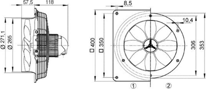 Immagine prodotto Maico Ventilatore DN 250 installazione a parete (EZQ 25/4 D)