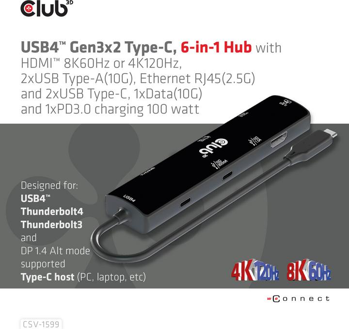 Immagine prodotto Club 3D CSV-1599 (USB-C, 1 Porti)