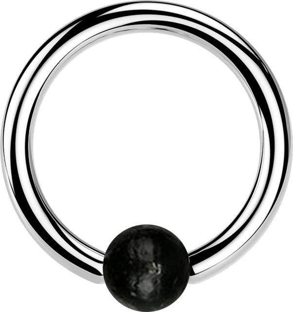 Star Piercing Micro Ball Closure Ring silber mit Kugel aus Areng Holz (Organisch, Chirurgenstahl 316L, ohne Messing)