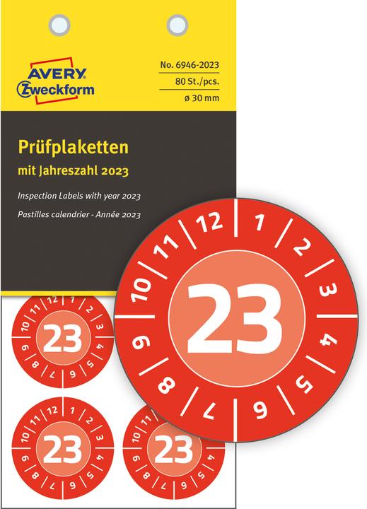 Produktbild Avery Prüfplaketten