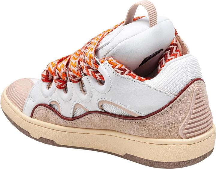 Image du produit Lanvin curb sneakers in white and peach leather (42)