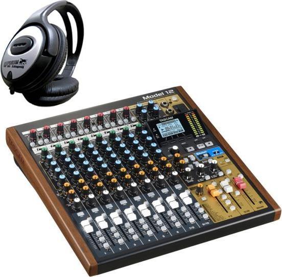 Actual product image Tascam Model 12 mixing console with headphones (Studio- and Livemixer)