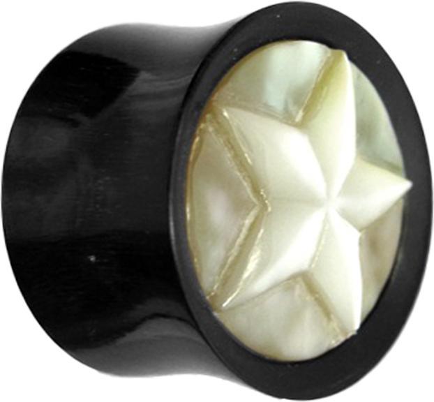 Produktbild Star Piercing Flared Plug Perlmutt Stern aus Horn und Knochen (ohne Messing, Organisch, Mineralisch)