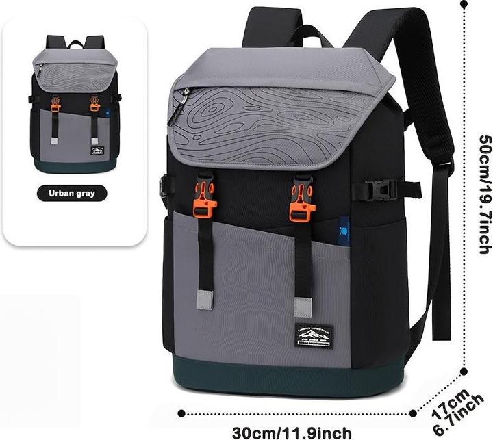 Only-Bags.Store Nylon Casual Travel Backpack - leicht, faltbar, mit verstellbaren Trägern, Reissverschluss