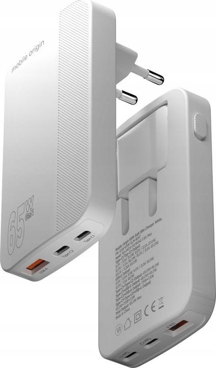 Immagine prodotto Mobile Origin Caricabatterie GaN III Slim - Bianco - 65Watt (65 W)