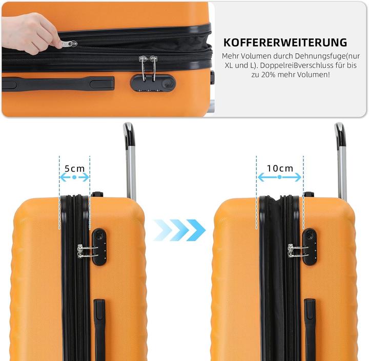 Immagine prodotto Beibye 3-teiliges Hartschalenkoffer-Set (Bagaglio a mano (fino a 50 litri), M (50 - 90l), L (90 - 115l))