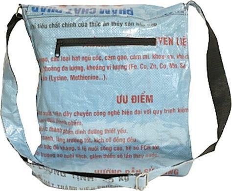 Image du produit Bekos Upcycling - Sac d'étudiant en sacs de nourriture pour poissons recyclés bleu