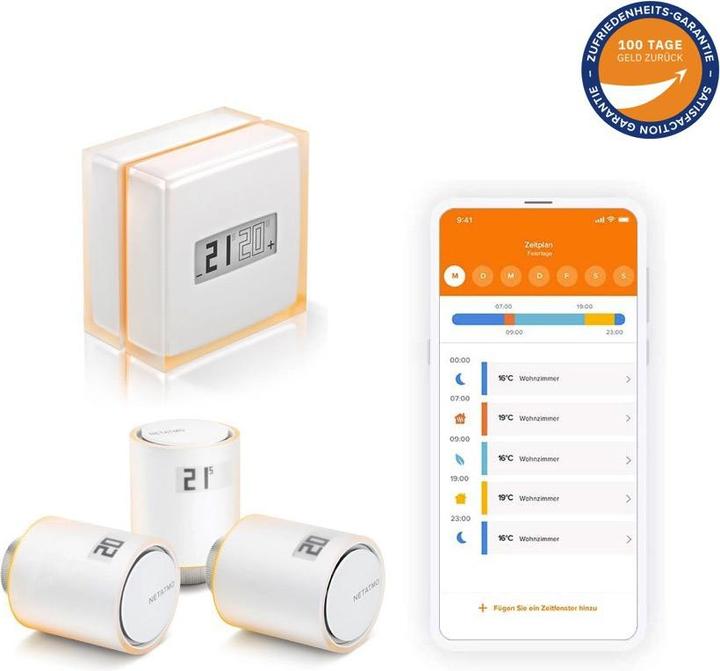 Image du produit Netatmo Thermostat intelligent + 3x Têtes thermostatiques intelligentes