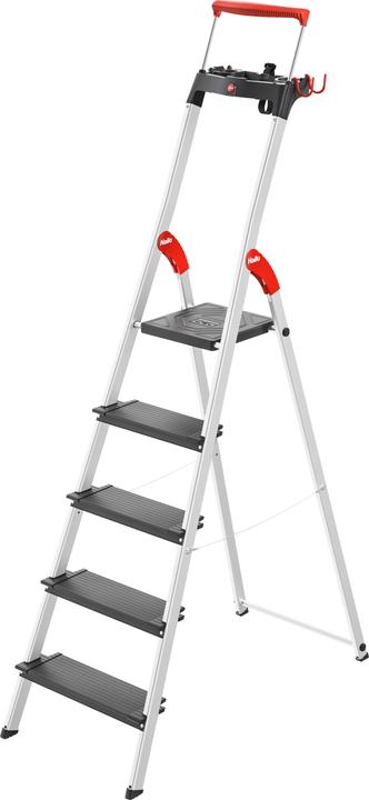 Produktbild Hailo L100 TopLine, Alu-Sicherheits-Stehleiter, 5 Stufen (Stehleiter, 101 cm)
