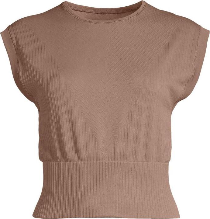 CASALL Nahtloses T-Shirt mit grafischem Rippmuster (S)