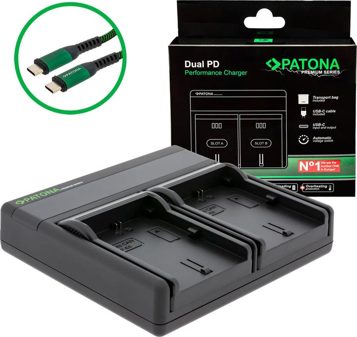 Produktbild Patona Dual PD Canon LP-E6 Serie USB-C (Kamera Akku Ladegerät)