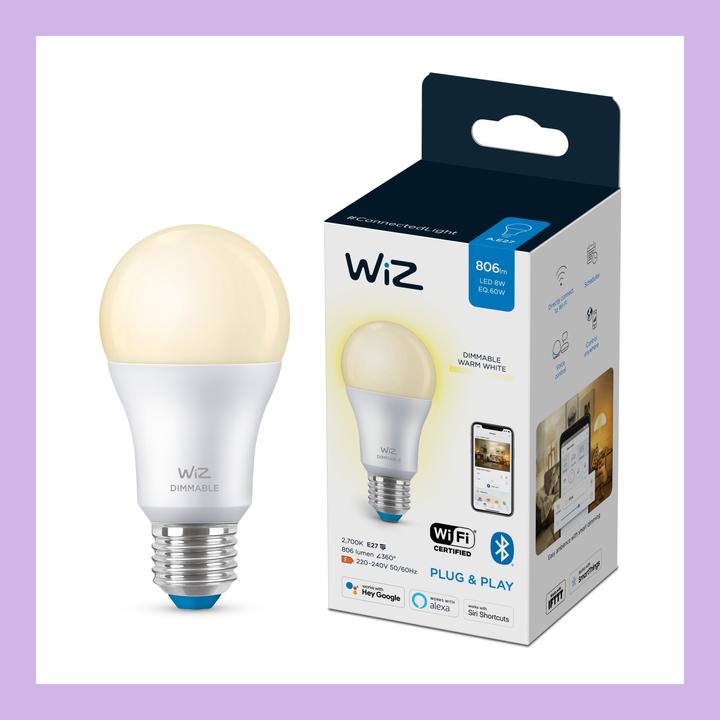 Actual product image WiZ white (E27, 8 W, 806 lm, 1 x, F)