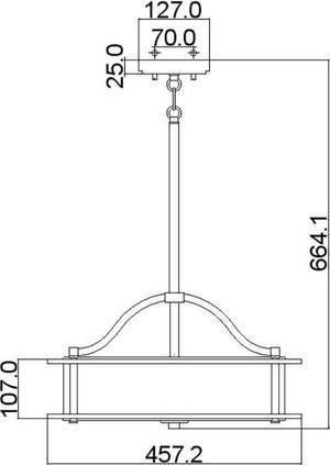 Image du produit Elstead Lighting Emory Lampe à suspendre E27 triple 26cm étain classique (E27)