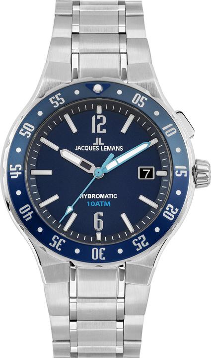 Jacques Lemans Herrenuhr Hybromatic (Chronograph, 42 mm)