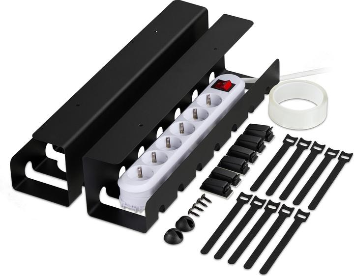 Relaxdays Kabelkanal für Schreibtisch 2er Set (Duct, 10 cm)