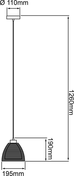 Image du produit Brilliant Relax E27 PE 1 190mm Lampe à suspendre 20cm (E27, 60 lm)