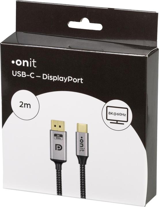 Actual product image Onit Cable USB Type-C - DisplayPort, 2 m (2 m, DisplayPort, USB Type C)