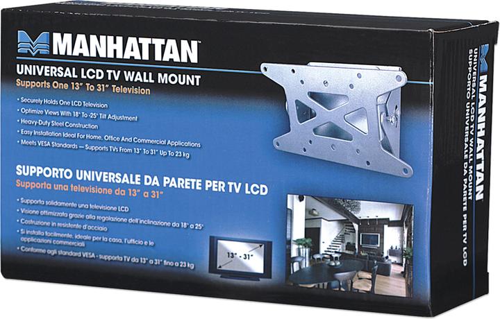 Produktbild Manhattan Universal TV-Wandhalterung, neigbar (Wand, 30.98", 23 kg)