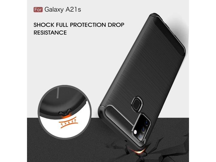 Produktbild Screenguard Samsung Galaxy A21s Hülle Carbon Brushed Soft TPU (Samsung Galaxy A21s)