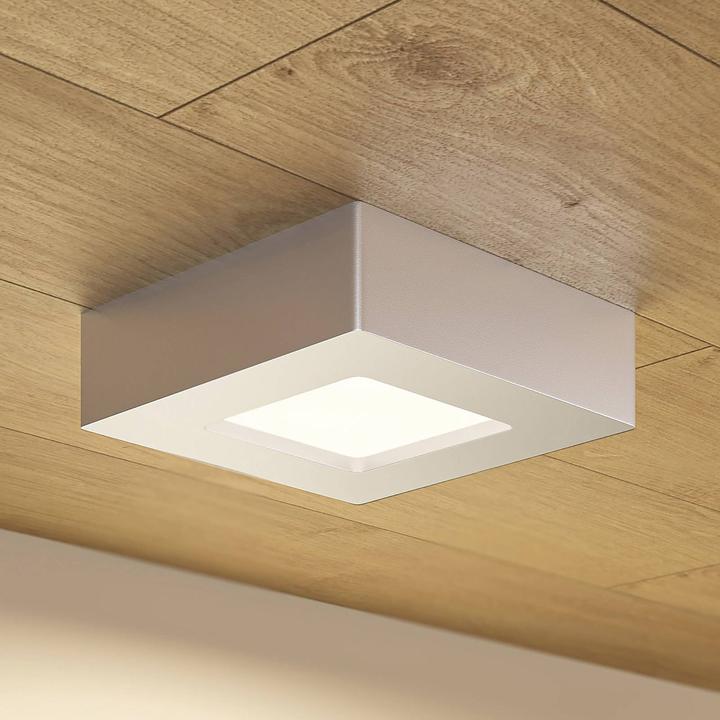 Produktbild Prios Alette LED-Deckenleuchte, silber, 12,2 cm (705 lm)