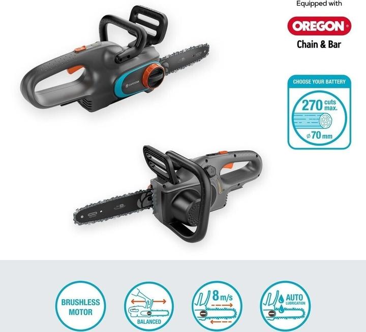 Produktbild Gardena Akku-Kettensäge PowerSaw 250/18V P4A solo (Akku Kettensäge)