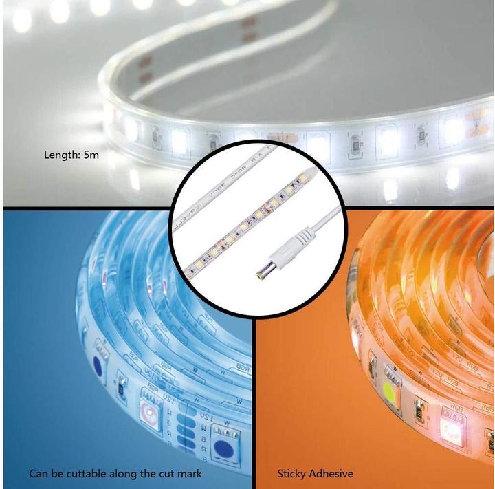 Produktbild Woox Smart LED Strip +Adapter RGB+WW, Alexa, Google Home (Mehrfarbig, 500 cm, Indoor)
