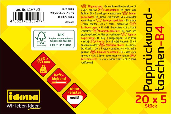 Produktbild Idena VT B4 weiss 120g hk 5er o.F Rückwand FSC-Mix (5 x)