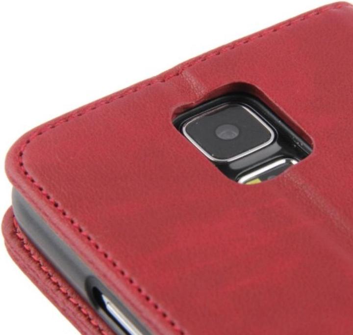 Produktbild König Design Schutzhülle Handytasche (Flip Quer) für Handy Samsung Galaxy S5 / S5 Neo Rot (Samsung Galaxy S5 Neo, Samsung Galaxy S5)