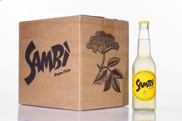 Produktbild Sambi Original Bio Mixgetränk mit Holünder Geschmack Kiste 245 x 330 ml / (24 x 33 cl)