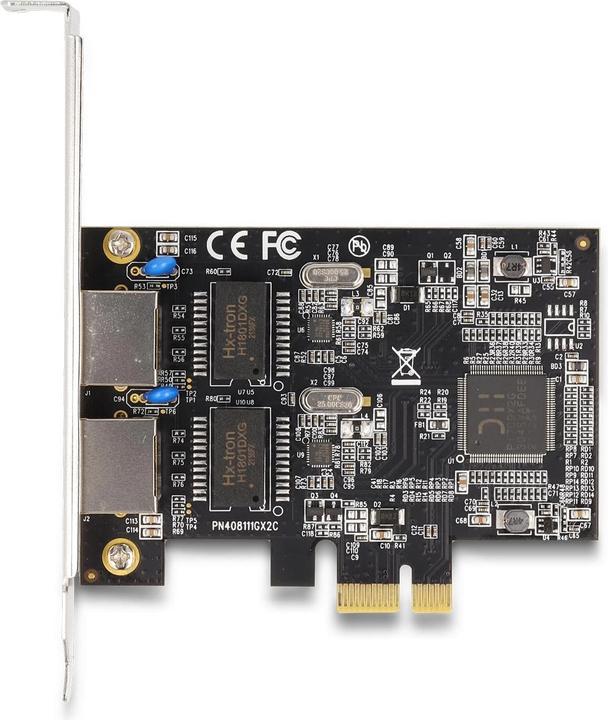 Produktbild Delock PCI Express x1 Karte auf 2 x RJ45 Gigabit LAN RTL8111