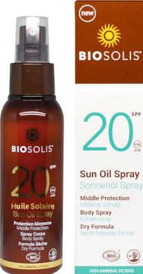 Actual product image Biosolis Sublimating Oil Spray (Suntan cream, SPF 20, 100 ml, 133 g)