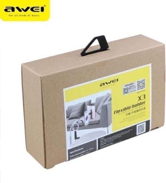Actual product image Awei uchwyt biurkowy X3 4"-10,5" biały /white długie ramię